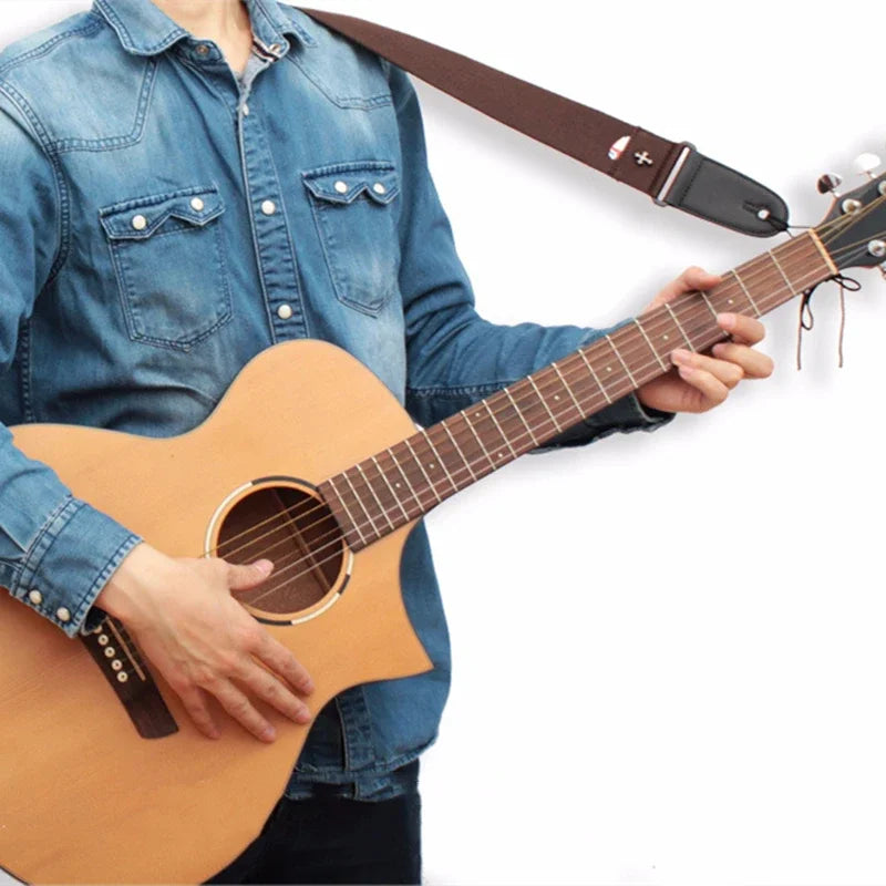 Electric Guitar Strap Acoustic Folk Guitarra Belt Straps Vintage Cross Personality Guitar Straps Pick Pocket Guitar Accessories Beauty World Shop