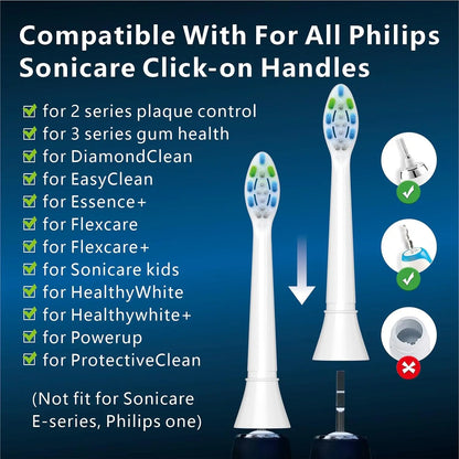 Toothbrush Heads Compatible with Philips Electric Toothbrush,Replacement Brush Heads Fit for 3100 4100 4300 5300 5500 6100 9000 Beauty World Shop