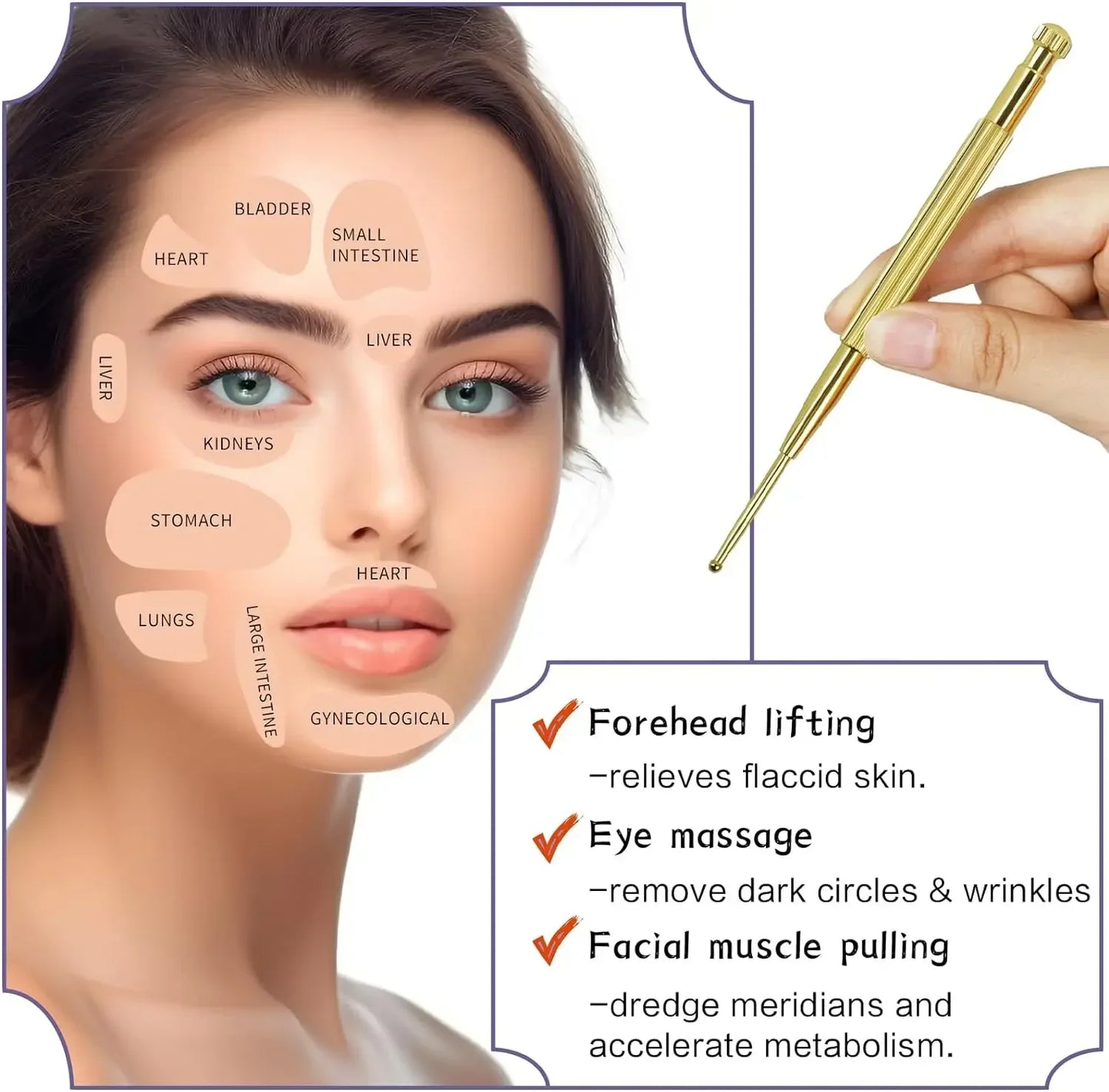 Facial Reflexology Massage Tool Retractable Acupuncture Pen Double Headed Spring Ear Care Tool Point Probe Pen Massager for Face Beauty Trend Shop