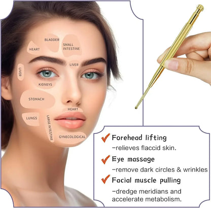 Facial Reflexology Massage Tool Retractable Acupuncture Pen Double Headed Spring Ear Care Tool Point Probe Pen Massager for Face Beauty Trend Shop