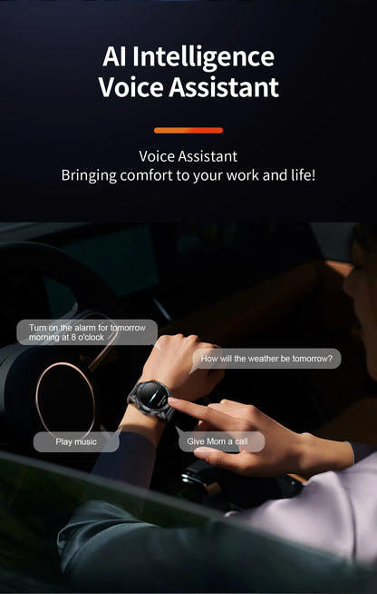 LIGE Fashion Smart Watch Men Voice Assistant Bluetooth Call Heart Rate Monitoring IP68 Waterproof LED Flashlight Men SmartWatch