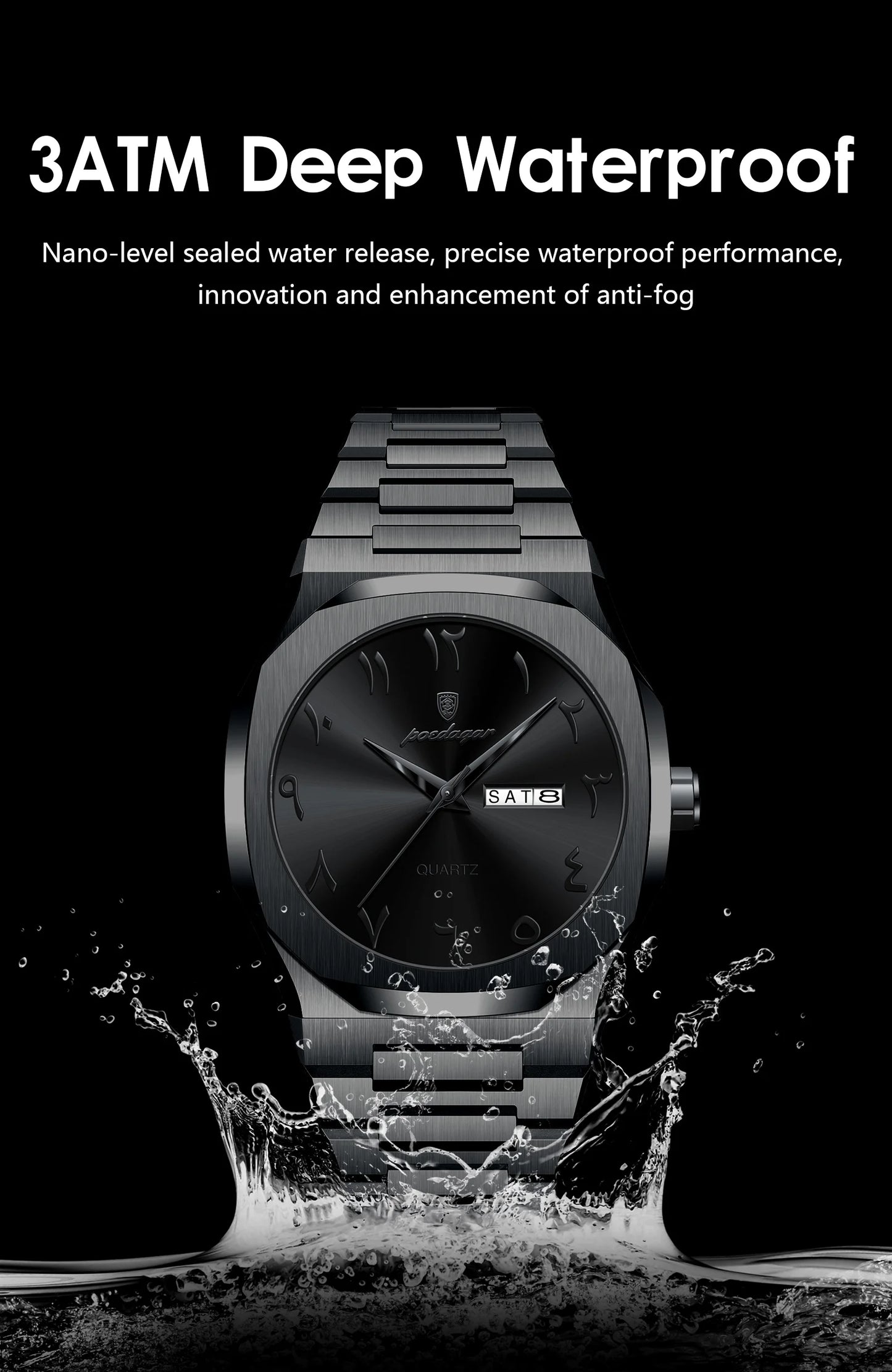 POEDAGAR Original Luxury Men's Watch Waterproof Week Date Fashion Men Wristwatch Quartz Stainless Steel Man Watches Reloj Hombre Beauty World Shop