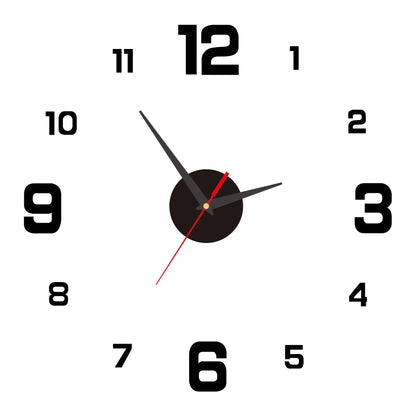 3D Creative Frameless DIY Wall Hanging Clock Wall Stickers Home Mute Digital Clock Living Room Office Wall Decoration Beauty Fashion