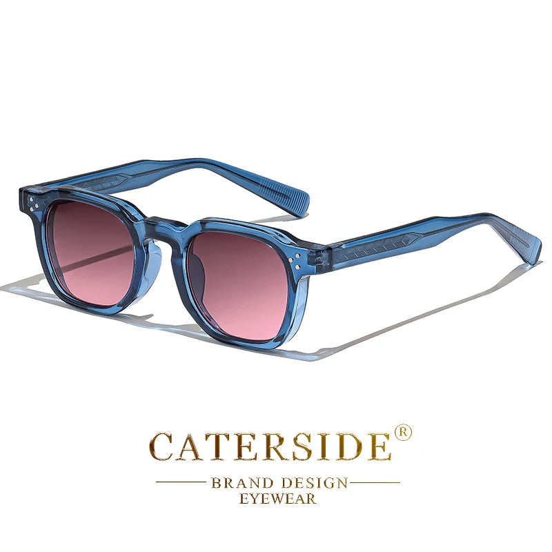 CATERSIDE Fashion Men Sunglasses Small Frame Square Personalized Design Sun Glasses Women Travel Party Business Festival Gift Beauty World Shop