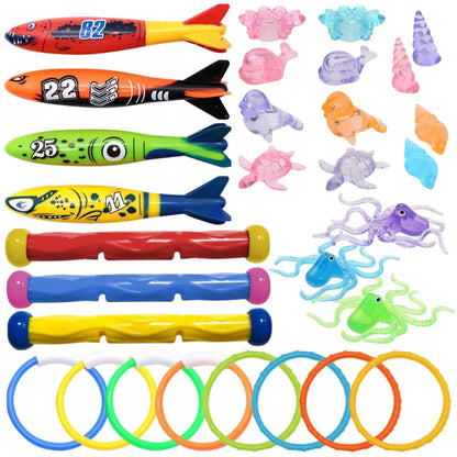 Kids Diving Game Toys Set Underwater Diving Toys Cartoon Pool Throwing Toys Water Sports Toy Set Swimming Pool Accessories Beauty World Shop