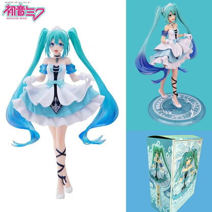 New 20cm Desktop Cute Hatsune Miku Kwaii Style Anime Figure Toys PVC Model Collector Doll Birthday Gift Beauty World Shop