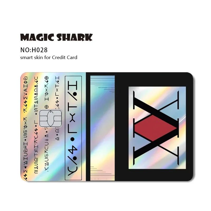 Magic Shark Skull Panda Hunter Broke Blue Eyes Dragon Laser Holographic Sticker Cover Film Skin for Credit Bank Debit Card Beauty World Shop