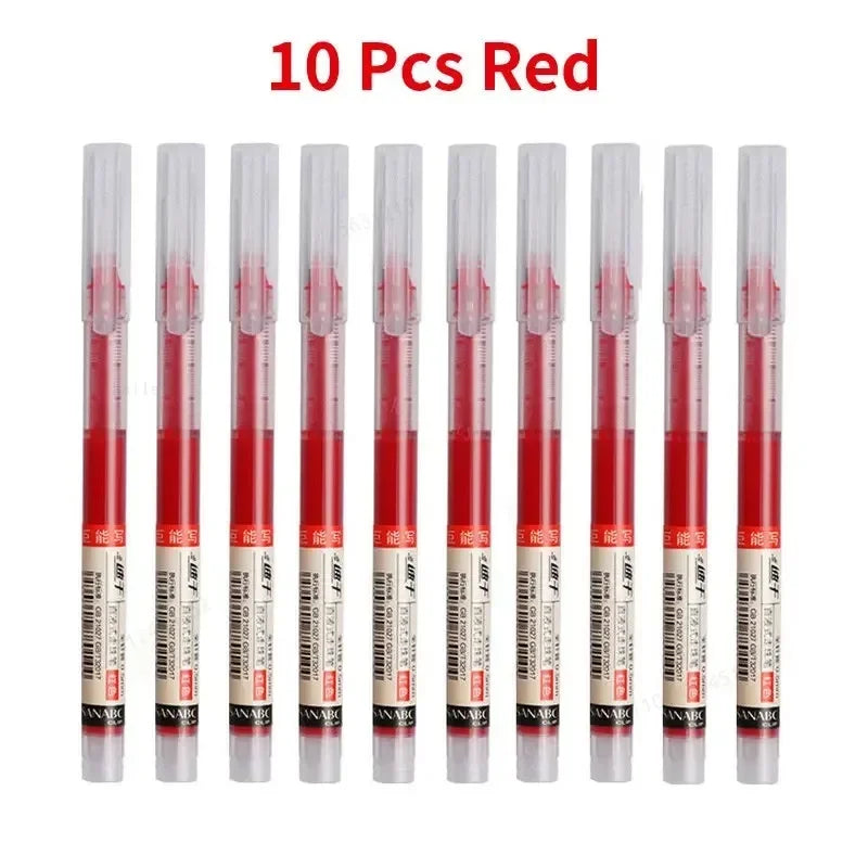 10Pcs High Quality Needle Type Gel Pen Straight Liquid Ballpoint Pens Perfect Kawaii Stationery for School/Office Writing Supply Beauty World Shop