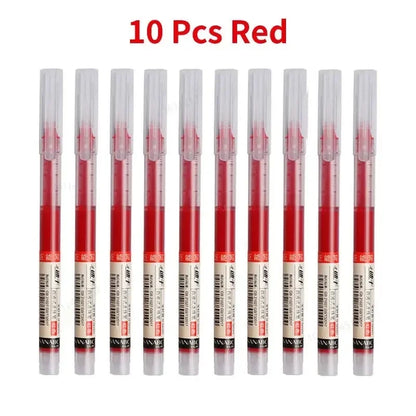10Pcs High Quality Needle Type Gel Pen Straight Liquid Ballpoint Pens Perfect Kawaii Stationery for School/Office Writing Supply Beauty World Shop