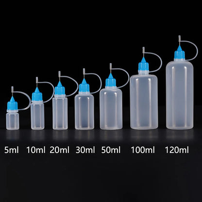 5ml 10ml 20ml 30ml 100ml 120ml PE Plastic Squeezable Tip Applicator Bottle Refillable Dropper with Needle Tip Caps Oil Bottles Beauty World Shop