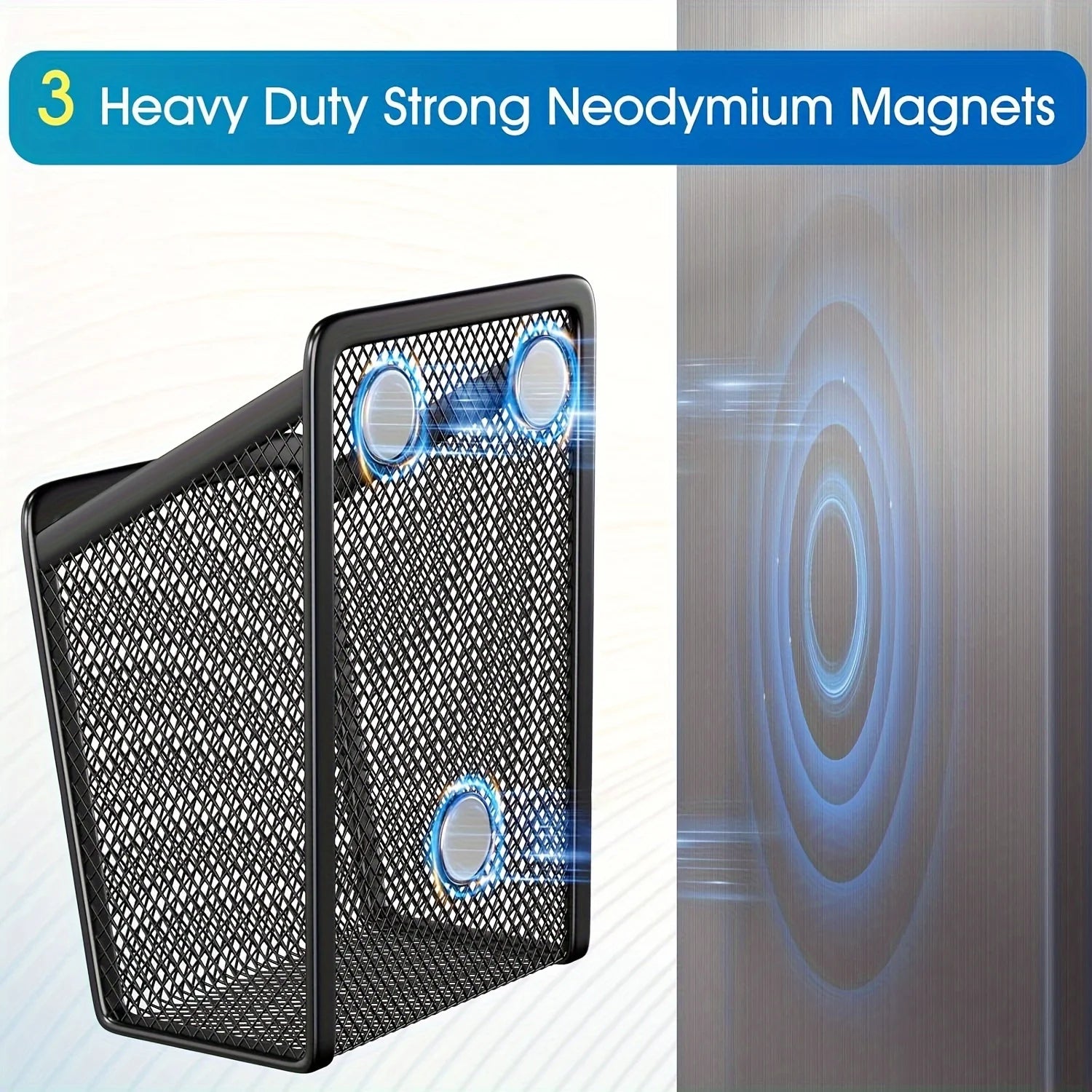 Magnetic mesh stainless steel pen holder: add a touch of fashion to your office or home Beauty World Shop