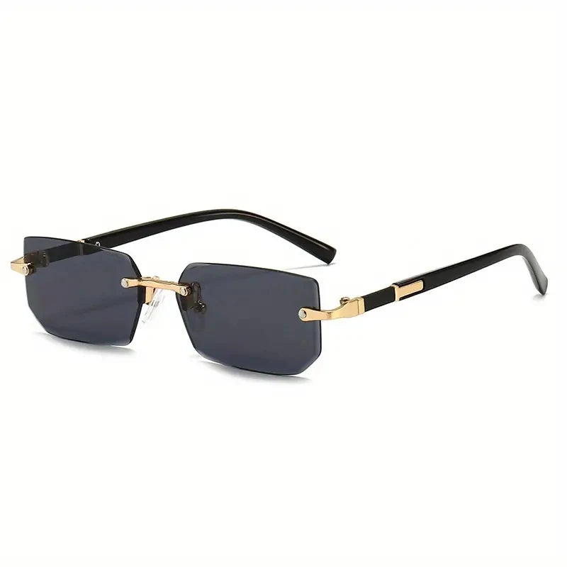 Rimless Sunglasses Rectangle Fashion Popular Women Men Shades Small Square Sun Glasses For Female male Summer Traveling Oculos Beauty World Shop