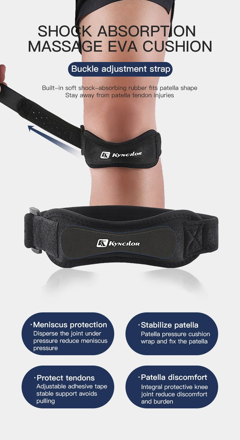 1PC Patella Kneecap Band Adjustable Silica Gel Knee Tendon Strap Protector Knee Pad Running Sports Cycling Gym Knee Support Beauty World Shop