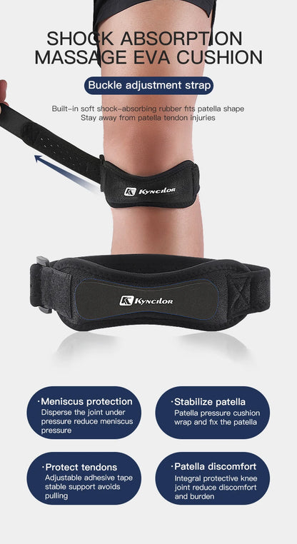 1PC Patella Kneecap Band Adjustable Silica Gel Knee Tendon Strap Protector Knee Pad Running Sports Cycling Gym Knee Support Beauty World Shop