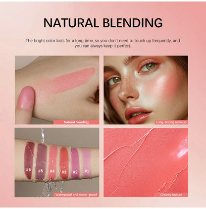 3-in-1Blush Stick Lasting Brightens Facial Cheek Stick Moisturizing Flash Lip Gloss Makeup Lip Gloss Face Rouge Beauty World Shop