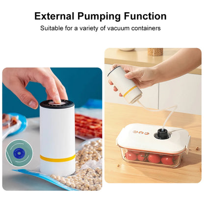 Mini Electric Air Pump Rechargeable for Food Fresh-Keeping Vacuum Sealed Bag Storage Bag Automatic Vacuum Compression Machine Beauty World Shop