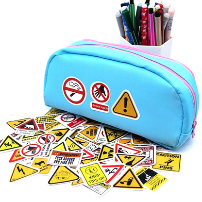 10/50/100PCS Warning Pattern Sign Stickers Pack DIY Skateboard Motorcycle Suitcase Stationery Decals Decor Phone Laptop Toys Beauty World Shop