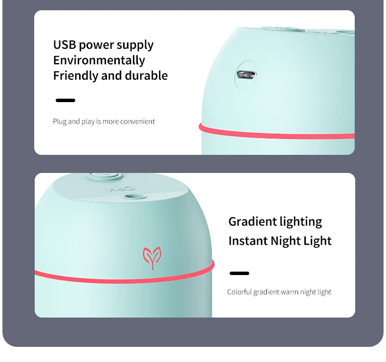 220ML big fog amount usb air humidifier Small desktop humidifier home intelligent car aromatreatment machine Beauty World Shop
