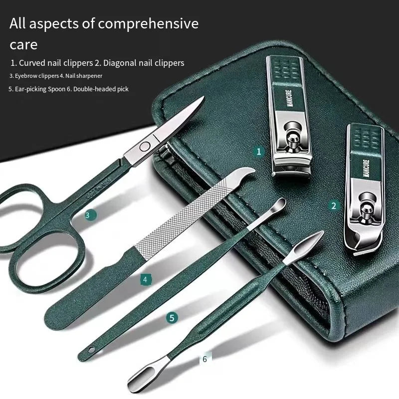 Nail Scissors Set Household High End Mens And Womens Special Nail Clippers Manicure Beauty Tools 6 Piece Portable Household Beauty Fashion
