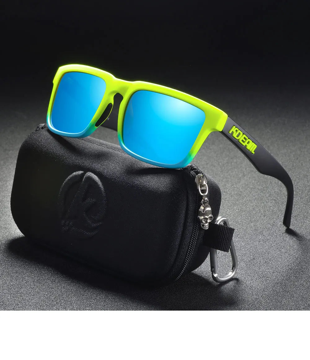 KDEAM Men's Polarized Sunglasses Square Casual Outdoors Sun Glasses Women Unisex Sunglass For Couple With Zipper Case Beauty World Shop