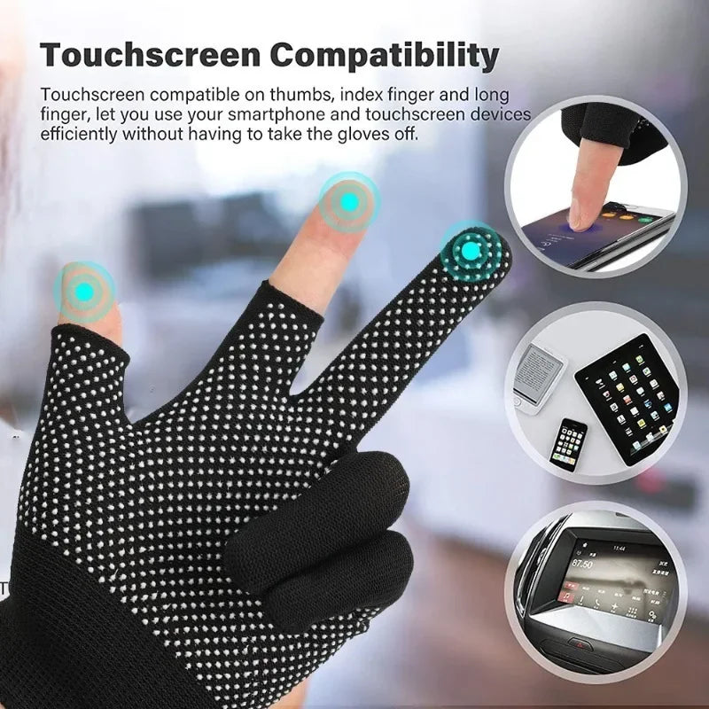 Non-slip Touchscreen Nylon Gloves Men Women Summer Outdoor Riding Sport Fitness Breathable Non-slip Sunscreen Half Finger Gloves Beauty Trend Shop