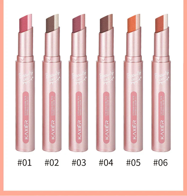 Gradient two-color eye shadow pen waterproof, sweat proof, not easy to smudge, pearlescent, fine shiny, lazy eye shadow s Beauty Trend Shop