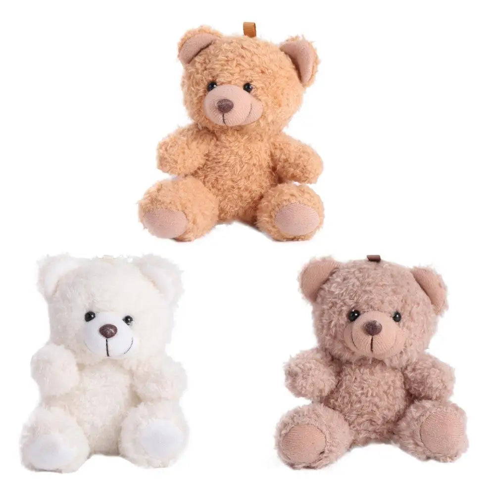 Stuffed Animals Plush Little Bear keychain Plush Doll Animal Bear Curly Plush Sitting Doll Couple Toy Soft Bear Bag Pendant Beauty World Shop