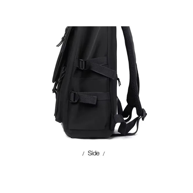 One 15 Inch Polyester Waterproof Solid Color Simple Men's Backpack Fashion Couple Student Computer Backpack Beauty World Shop