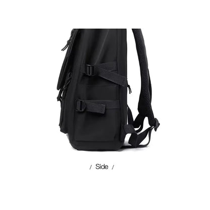 One 15 Inch Polyester Waterproof Solid Color Simple Men's Backpack Fashion Couple Student Computer Backpack Beauty World Shop
