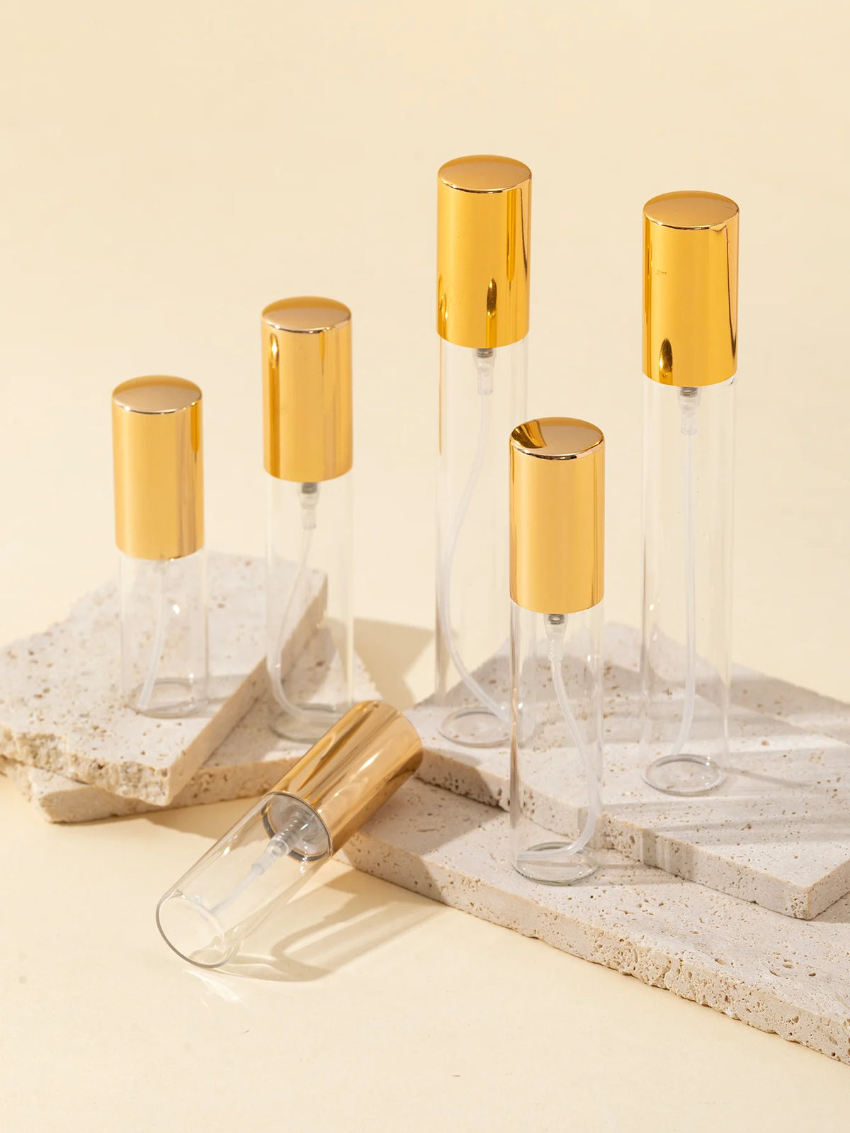 Wholesale 35/Piece 5ml 10ml 15ml Local Tyrant Gold Transparent Glass Thickened Spray Bottle Mini Perfume Bottle Travel Size Beauty World Shop