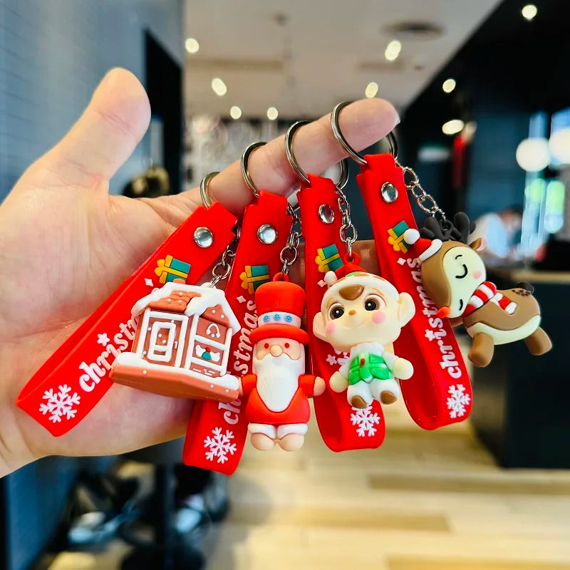 1/3/6PCSChristmas Keychain - Santa Claus Christmas Eve Gift - Doll Pendant - Couple Car And Bag Decoration Small Gift - Company Beauty World Shop