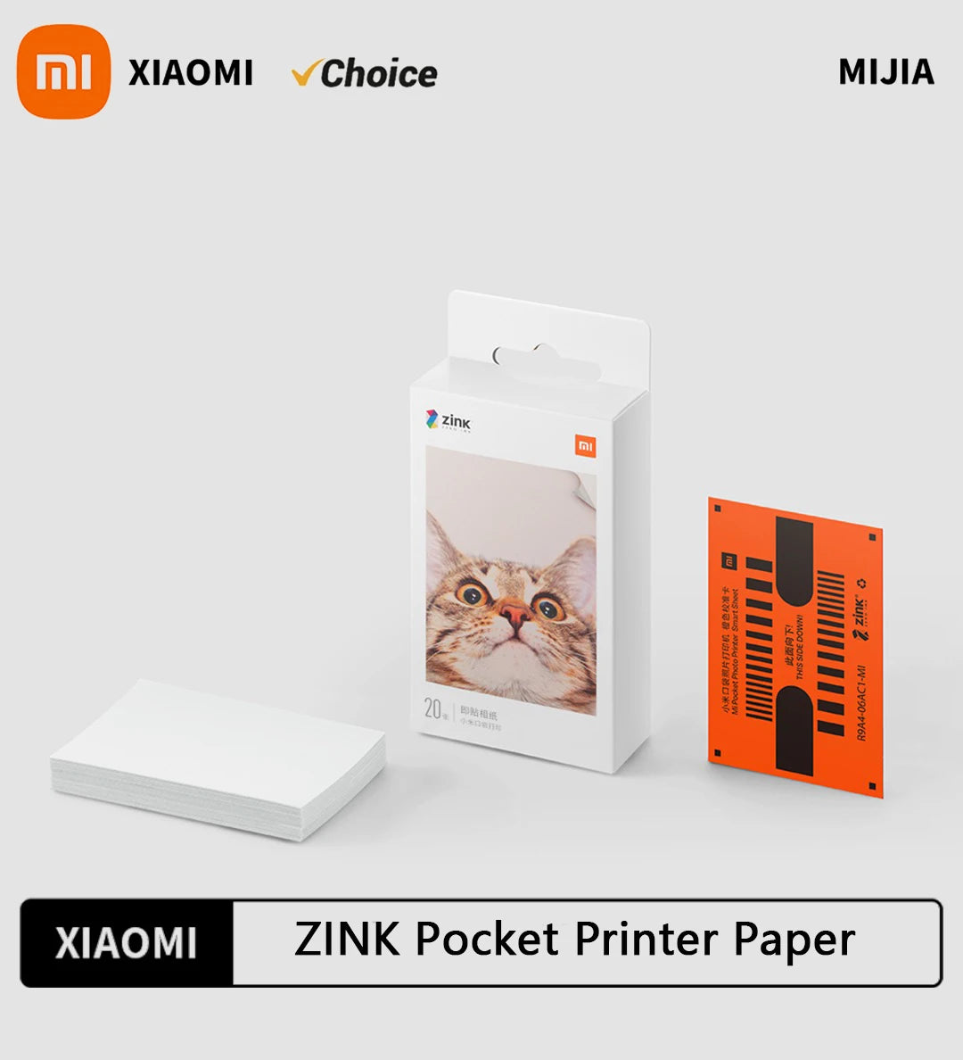 Original 100% Xiaomi ZINK Pocket Printer Paper Self-adhesive Photo Print 50pcs Sheets Xiaomi 3-inch Mini Pocket Photo Printer CN Beauty World Shop