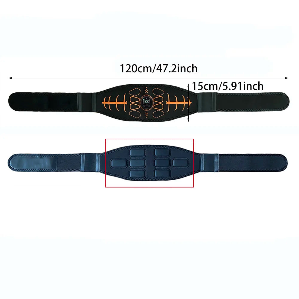 Smart Muscle Toner Abdominal Toning Belt Abs Trainer USB Recharge Body Massager Home Gym Training Fitness Equipment Beauty World Shop