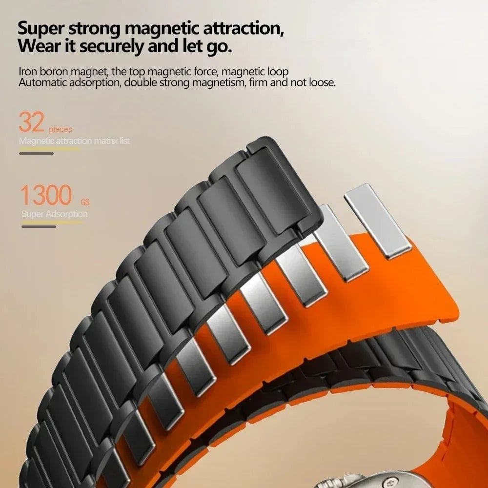 Magnetic Loop for Apple Watch Bands 44mm 40mm 49mm 45mm 41mm 38mm Silicone Bracelet iWatch Series 9 8 7 6 5 4 3 Se ultra 2 strap Beauty World Shop
