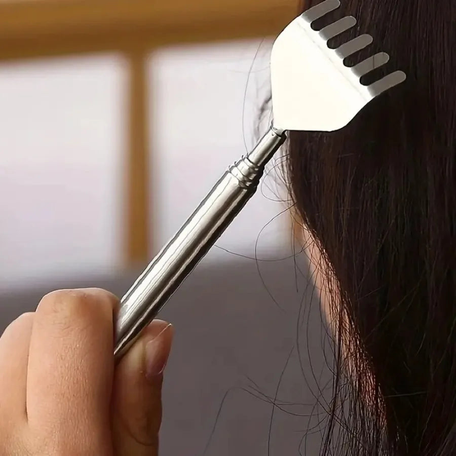 silvery Telescopic Back Scratcher,  Portable Extendable Stainless Steel  Scratchers for Men Women ，Mothers Gifts，Gifts For Men，G Beauty World Shop
