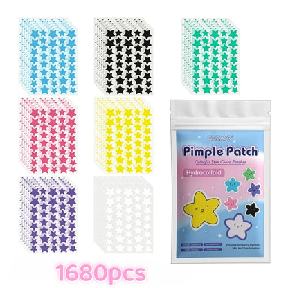 280/1120/1680pcs Seven-Color Star Pimple Patches – Invisible Hydrocolloid Dots for Fun & Gentle Skincare Beauty World Shop