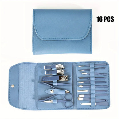 16pcs Professional Nail Clippers and Cuticle Nippers Set with Travel Case Manicure Set Pedicure Sets Nail Clippers Beauty World Shop