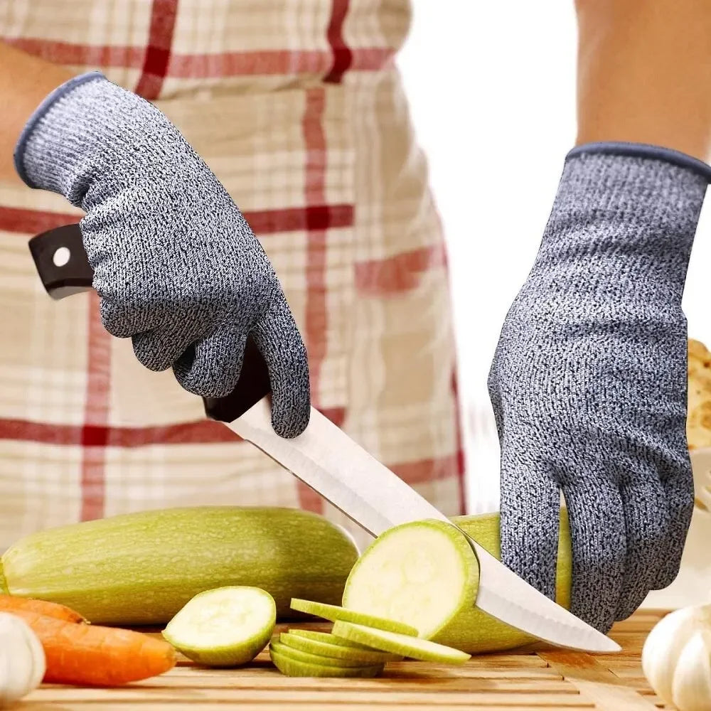 Grade 5 Cut-Resistant Kitchen Gloves – HPPE Protective Gloves for Glass Cutting, Scratch Resistance & Safety (Ideal for Gardener Beauty World Shop