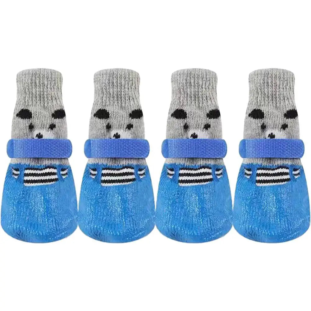 4pcs/lot Winter Warm Dog Socks Anti-Slip Rain Snow Boots Waterproof Puppy Chihuahua Dogs Shoes Booties for Small Large Dogs Beauty Trend Shop