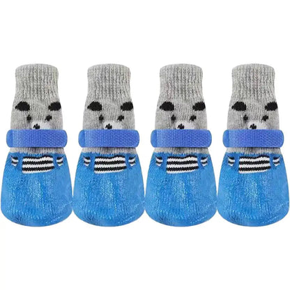 4pcs/lot Winter Warm Dog Socks Anti-Slip Rain Snow Boots Waterproof Puppy Chihuahua Dogs Shoes Booties for Small Large Dogs Beauty Trend Shop