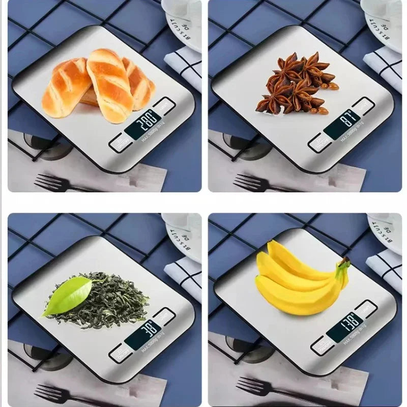 Digital Kitchen Scale LED Display 5kg/1g Stainless Steel Panel Electronic Scales Home Jewelry Food Snacks Weighing Baking Tools Beauty World Shop