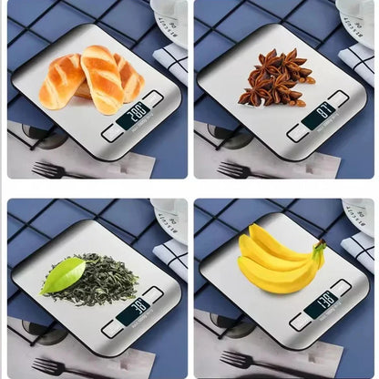 Digital Kitchen Scale LED Display 5kg/1g Stainless Steel Panel Electronic Scales Home Jewelry Food Snacks Weighing Baking Tools Beauty World Shop