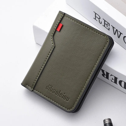 1Pc New Ultra-thin Mini Soft PU Leather Credit Card Wallet Holder Short Vertical High Quality Men's Wallet Beauty World Shop