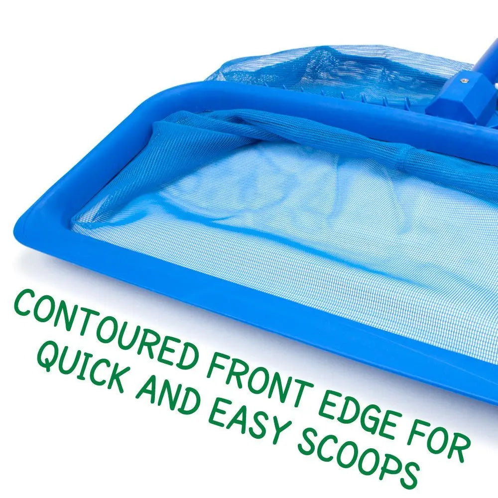 Pool Leaf Rake Large Capacity Deep Bag Thickened Frame Pool Skimmer Net With Detachable Handle Beauty World Shop