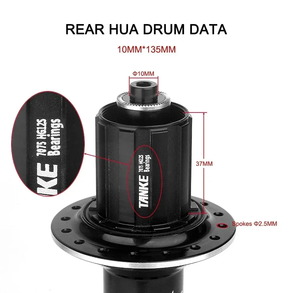 TANKE 120 Click Hub Bearing MTB Hub Front Rear 32 36 Holes Disc Brake Bicycle Hubs 7 8 9 10 11 12 Speed Quick Release 6 Pawl Hub Beauty World Shop