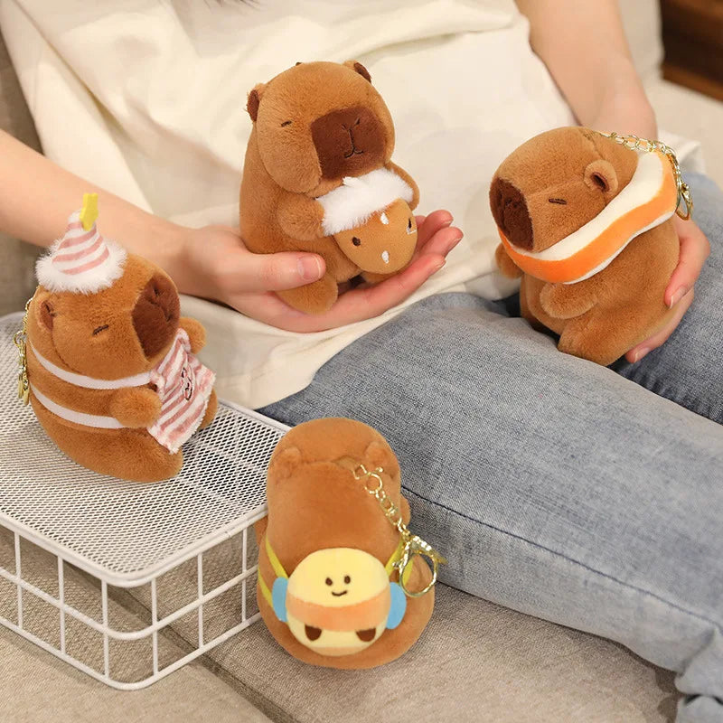 Capybara Plush Toy Pendant Keychain Capibara Cosplay Pokemon Pikachu Disney Stitch Sanrio Kuromi Plushies Stuffed Bag Decor Gift Beauty World Shop