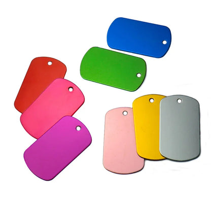 100Pcs Dog Tag Military Pet Id Tags Aluminum Name Pendant Blank Dog Tags Personalized Customized Dog Tag Beauty World Shop