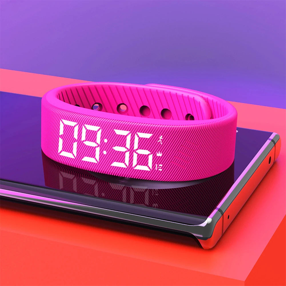 LED Digital Smart Wristbands Waterproof Smart Clock Smartband With Running Pedometer Monitor Smart Band Vibration Alarm Reminder Beauty World Shop
