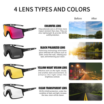 Kapvoe Cycling Glasses Polarized MTB Road Bike Glasses UV400 Protection Sunglasses Ultra Light Sport Eyewear Equipment Beauty World Shop