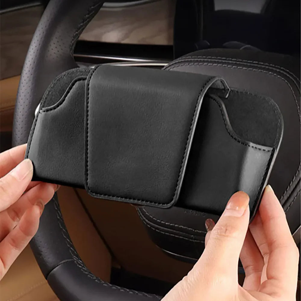 Car Glasses Case Auto Sun Visor Premium Suede Glasses Holder Wear-Resistant Sunglasses Protective Box Universal Cars Accessories Beauty World Shop